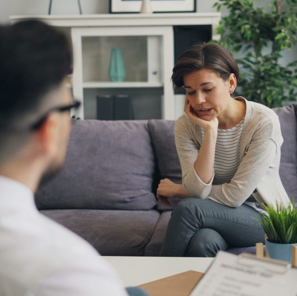 a woman doing marriage counseling alone