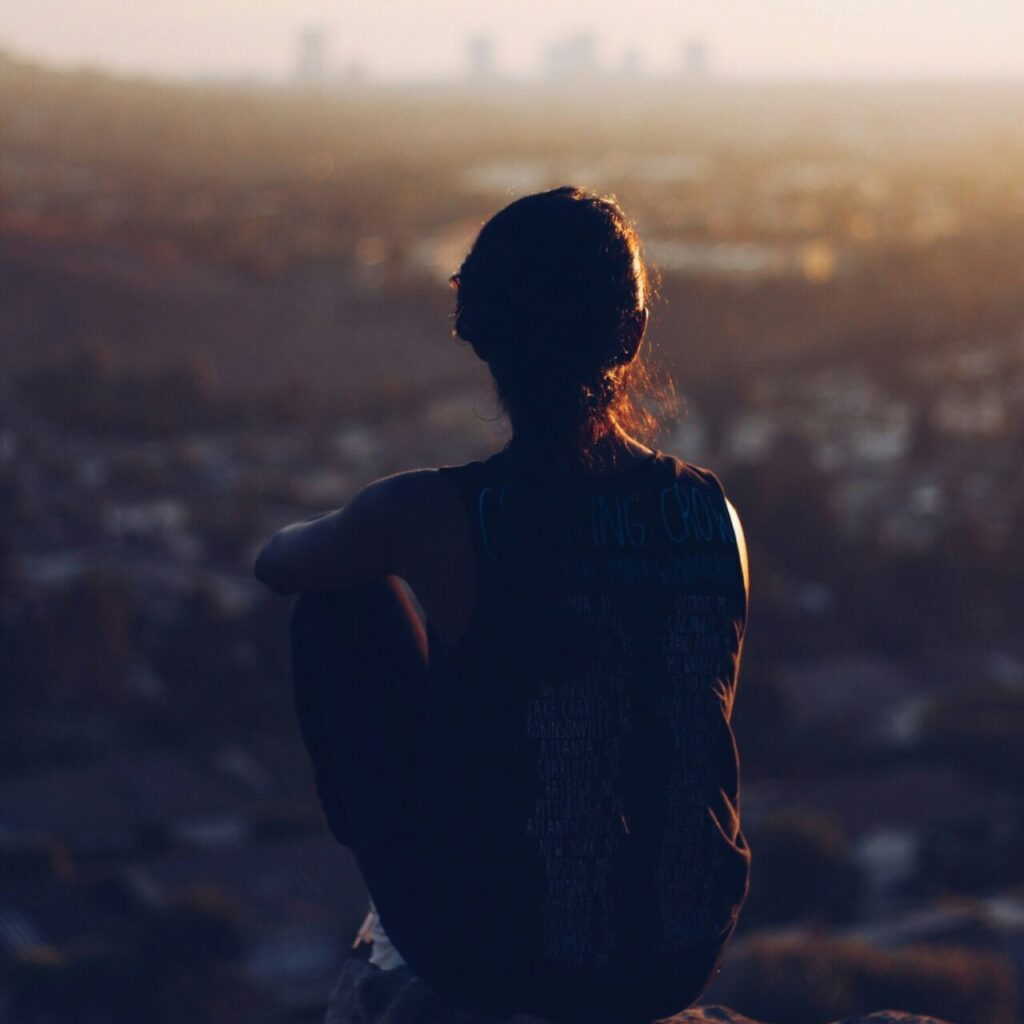 a calm woman indicating EMDR worked for her